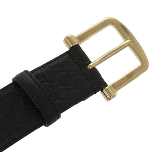新品同様 グッチ マイクログッチシマ 281548 レザー ブラック 黒 ベルト 1725【中古】GUCCI