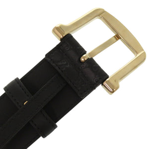 新品同様 グッチ マイクログッチシマ 281548 レザー ブラック 黒 ベルト 1725【中古】GUCCI
