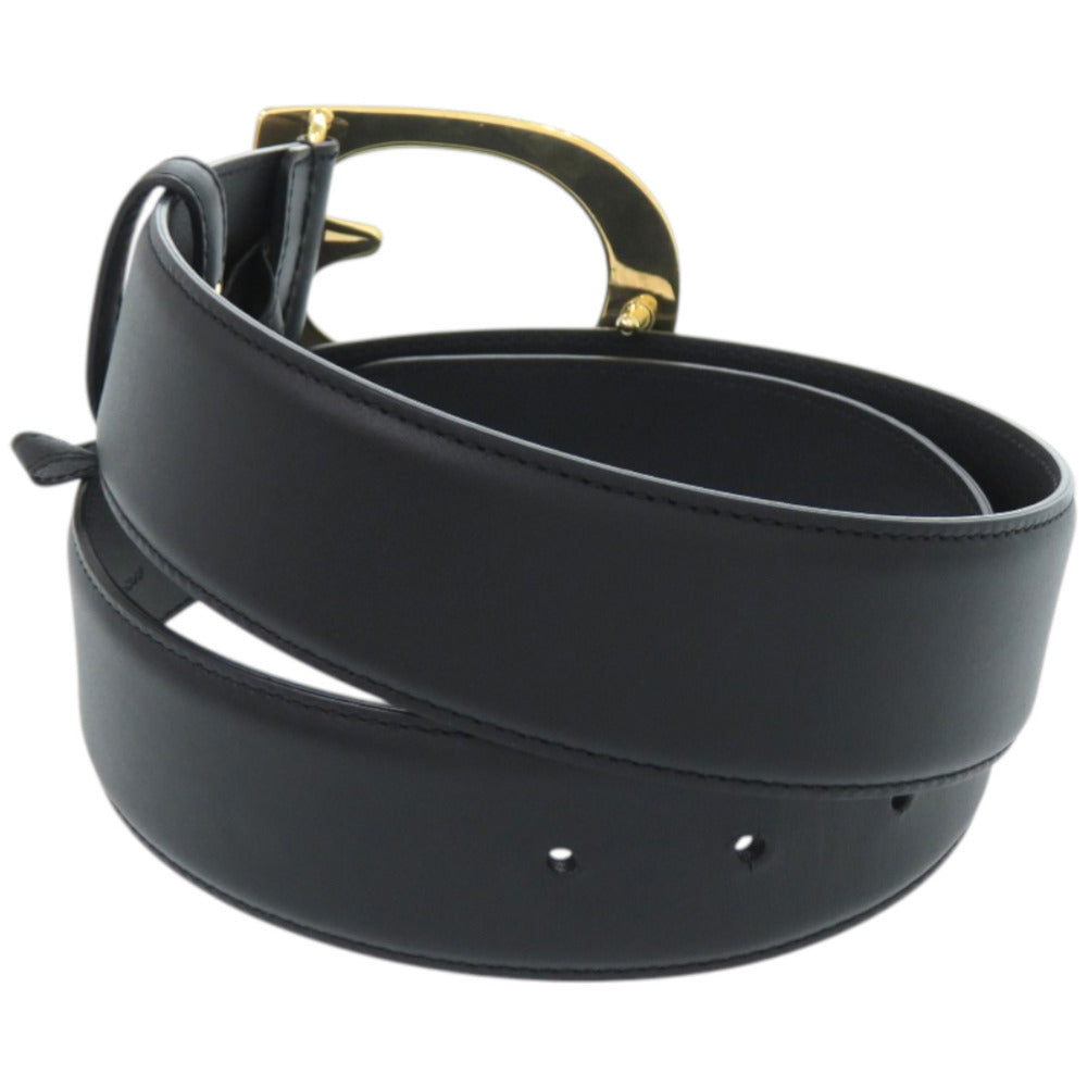 美品 グッチ Gバックル 655567BGM0G レザー メタル ブラック 黒 ベルト 1726【中古】GUCCI