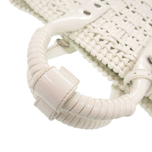 美品 バレンシアガ 2WAY ビストロ XS 671342 パテントレザー ホワイト ハンドバッグ バスケットバッグ 白 1755【中古】BALENCIAGA