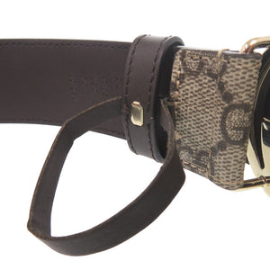 美品 グッチ GGバックル ベルト 370543 PVC レザー ベージュ 1779【中古】GUCCI