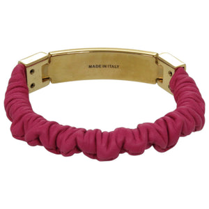 美品 ミュウミュウ ロゴ ナッパレザー ピンク ブレスレット 1792【中古】MIUMIU