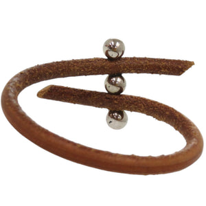 美品 エルメス ルーレットヒル レザー メタル ブラウン 茶 ブレスレット 1796【中古】HERMES