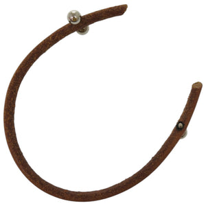 美品 エルメス ルーレットヒル レザー メタル ブラウン 茶 ブレスレット 1796【中古】HERMES