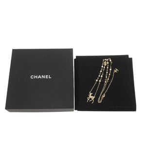 新品同様 シャネル 鹿モチーフ GP ラインストーン ゴールド ネックレス 1815【中古】CHANEL