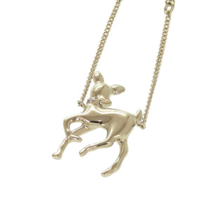 新品同様 シャネル 鹿モチーフ GP ラインストーン ゴールド ネックレス 1815【中古】CHANEL