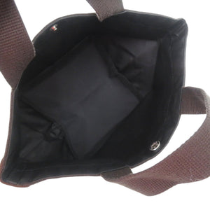 美品 エルベ シャプリエ レザー キャンバス ノワール 黒 ハンドバッグ 1824【中古】Herve Chapelier