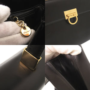 美品 サルヴァトーレフェラガモ ガンチーニ レザー ブラック 2WAY ハンドバッグ ショルダーバッグ 黒 0003【中古】Salvatore Ferragamo