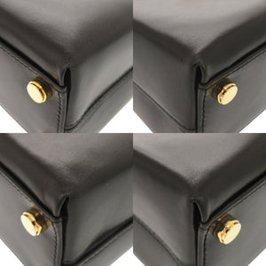 美品 サルヴァトーレフェラガモ ガンチーニ レザー ブラック 2WAY ハンドバッグ ショルダーバッグ 黒 0003【中古】Salvatore Ferragamo