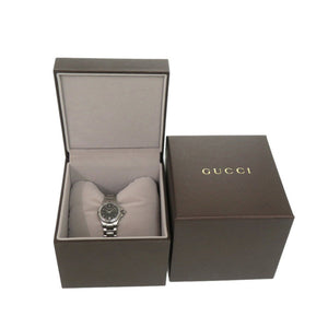 美品 グッチ 9040L ブラック 黒文字盤 SS シルバー クオーツ 腕時計 0028【中古】GUCCI