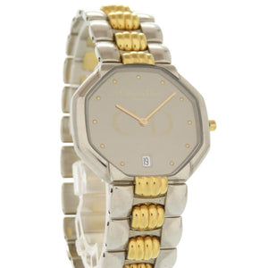 クリスチャンディオール ギャランティ付 オクタゴン 45.204 SS シルバー ゴールド クオーツ 腕時計 0029【中古】Christian Dior