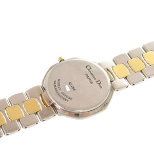 クリスチャンディオール ギャランティ付 オクタゴン 45.204 SS シルバー ゴールド クオーツ 腕時計 0029【中古】Christian Dior