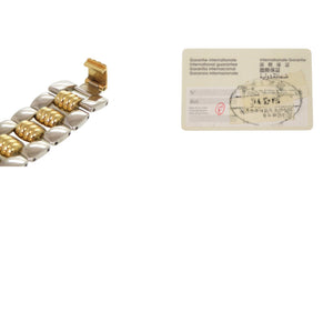 クリスチャンディオール ギャランティ付 オクタゴン 45.204 SS シルバー ゴールド クオーツ 腕時計 0029【中古】Christian Dior