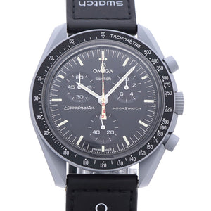 美品 オメガ × スウォッチ スピードマスター ミッショントゥザムーン SO33M102-108 腕時計 ナイロン/バイオセラミック ブラック 0031【中古】OMEGA メンズ