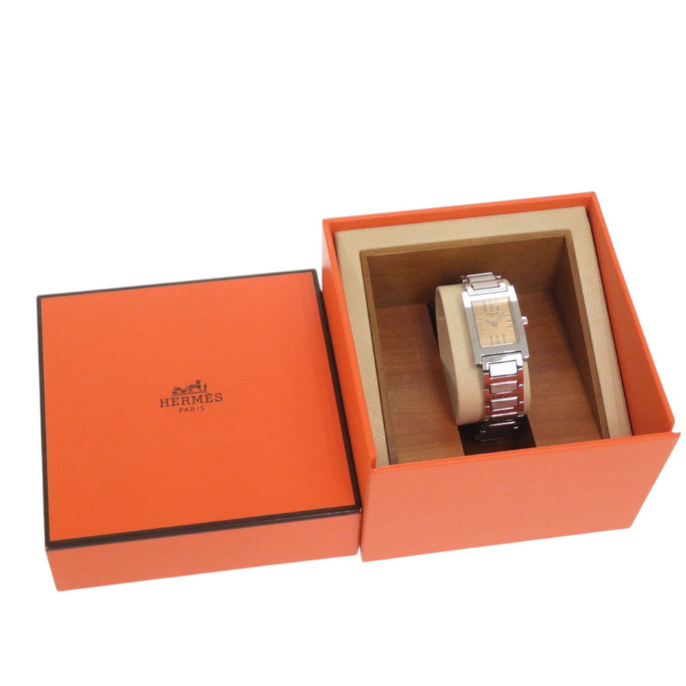エルメス タンデム TA1.210 オレンジゴールド シルバー SS クオーツ 腕時計 0033【中古】HERMES