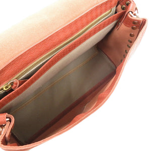 美品 ザネラート ポスティーナ POSTINA M+ 30131498 カーフ CACHEMIRE BLANDINE レッドブラウン 茶 ショルダーバッグ 0051【中古】ZANELLATO