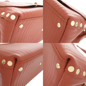 美品 ザネラート ポスティーナ POSTINA M+ 30131498 カーフ CACHEMIRE BLANDINE レッドブラウン 茶 ショルダーバッグ 0051【中古】ZANELLATO