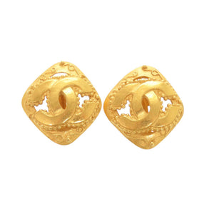 美品 シャネル ヴィンテージ ココマーク メタル ゴールド イヤリング 0067【中古】CHANEL