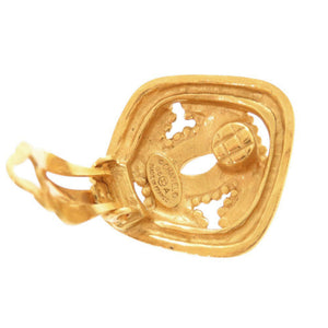 美品 シャネル ヴィンテージ ココマーク メタル ゴールド イヤリング 0067【中古】CHANEL