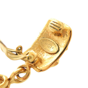 美品 シャネル ヴィンテージ ココマーク メタル フェイクパール ゴールド イヤリング 0070【中古】CHANEL