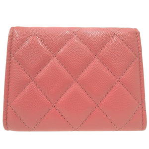 美品 シャネル マトラッセ フラップコインケース レザー ピンク 0073【中古】CHANEL レディース