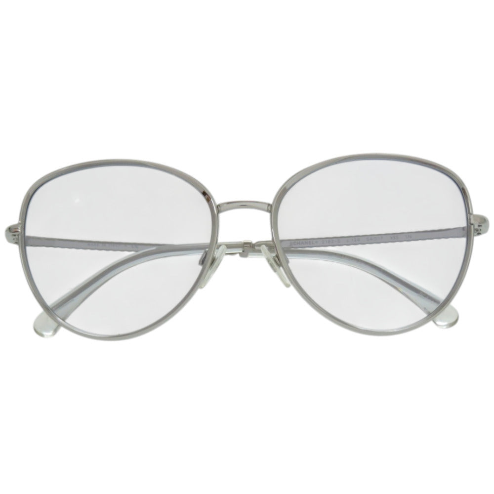 新品同様 シャネル 2182 S プラスチック メタル ブルー 銀 サングラス 0083【中古】CHANEL