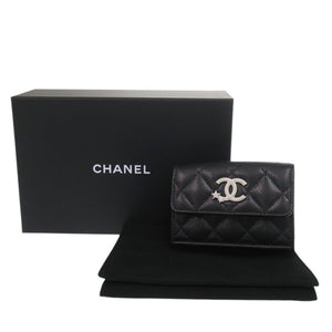 新品同様 シャネル AP3725 ココマーク キャビアスキン ブラック 三つ折り財布 黒 0084【中古】CHANEL