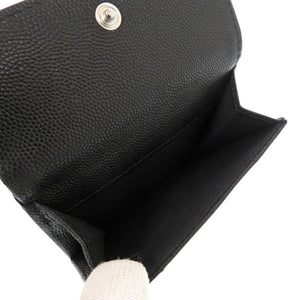 新品同様 シャネル AP3725 ココマーク キャビアスキン ブラック 三つ折り財布 黒 0084【中古】CHANEL