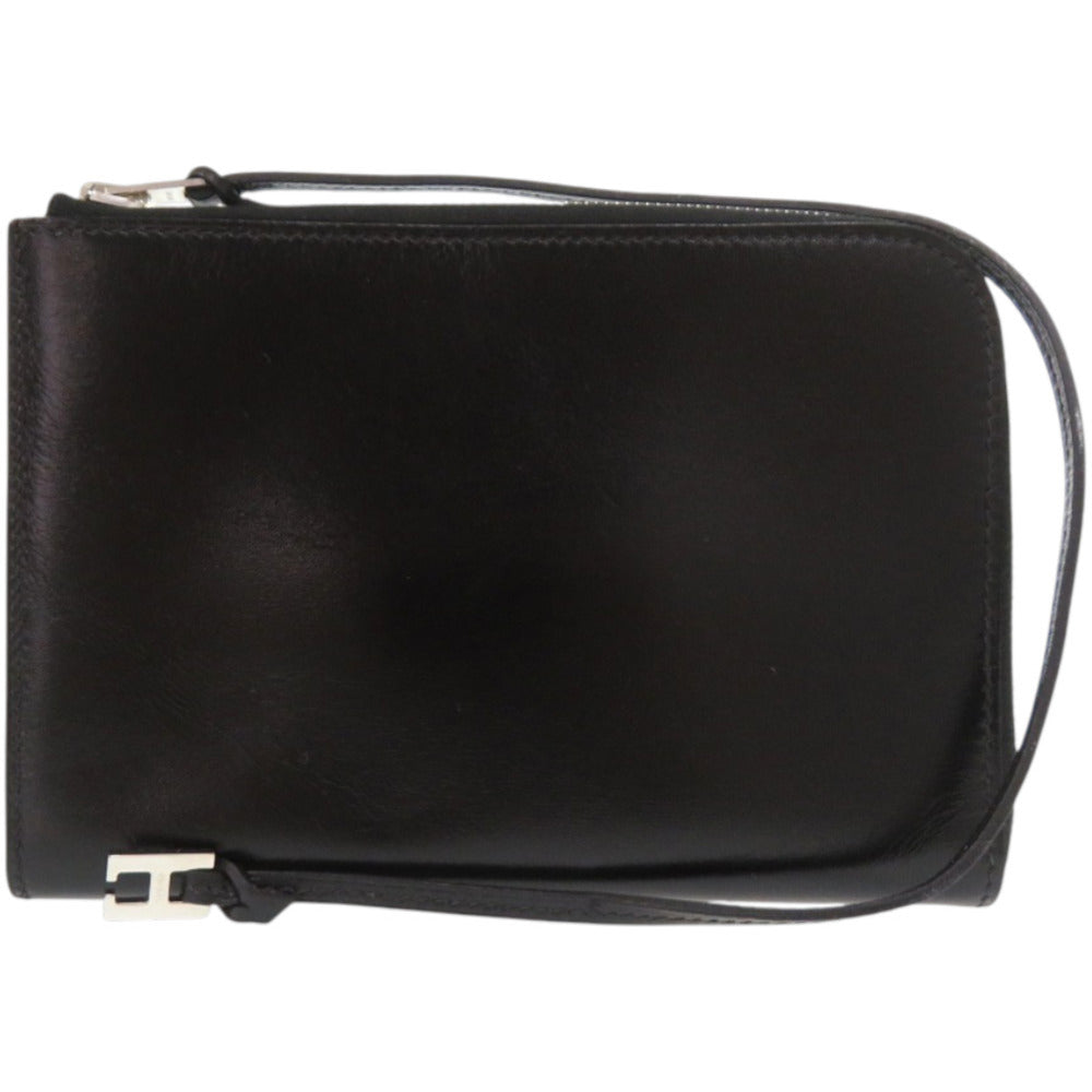 美品 エルメス L字ファスナー財布 リミックスカードケース ボックスカーフ パラジウム合金 ブラック □G刻印 黒 カードケース 0090【中古】HERMES