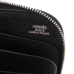 美品 エルメス L字ファスナー財布 リミックスカードケース ボックスカーフ パラジウム合金 ブラック □G刻印 黒 カードケース 0090【中古】HERMES