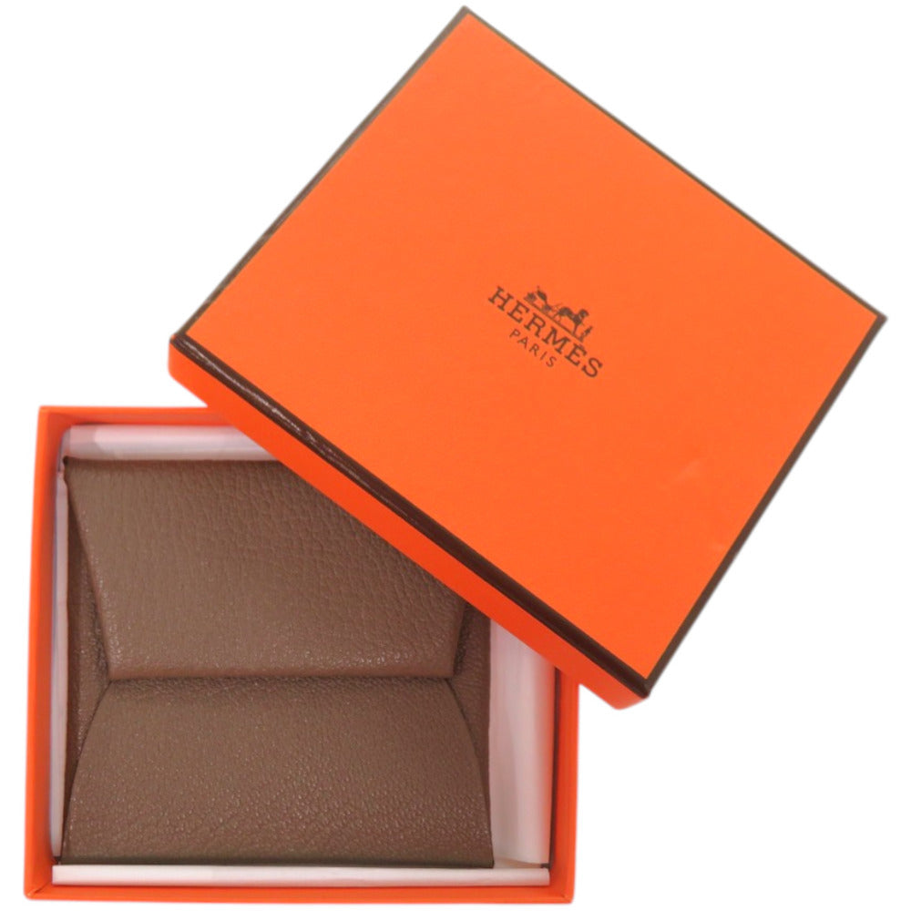 美品 エルメス バスティア シェーブル エトゥープ □R刻印 茶 コインケース 0092【中古】HERMES