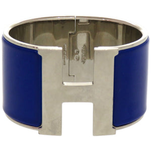 美品 エルメス クリッククラックXL TGM エクストララージ メタル ブルー 青 バングル 0105【中古】HERMES