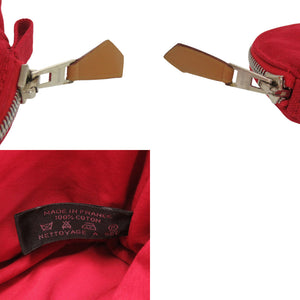 新品同様 エルメス ボリードポーチ 20 PM コットン レッド ポーチ 赤 0108【中古】HERMES