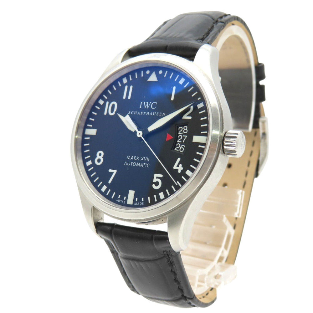 IWC 自動巻き パイロットウォッチ Mark XVII IW326501 腕時計 ステンレススチール/型押しレザー ブラック 黒文字盤 0196【中古】インターナショナルウォッチカンパニー メンズ