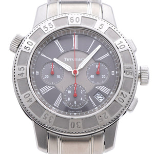 ティファニー マーク T-57 クロノグラフ 裏スケ 自動巻き 腕時計 ステンレススチール グレー オートマチック 0201【中古】TIFFANY&Co. メンズ