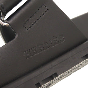 未使用品 エルメス シプレ サイズ41 カーフ シェーブル ブラック サンダル 黒 0214【中古】HERMES メンズ