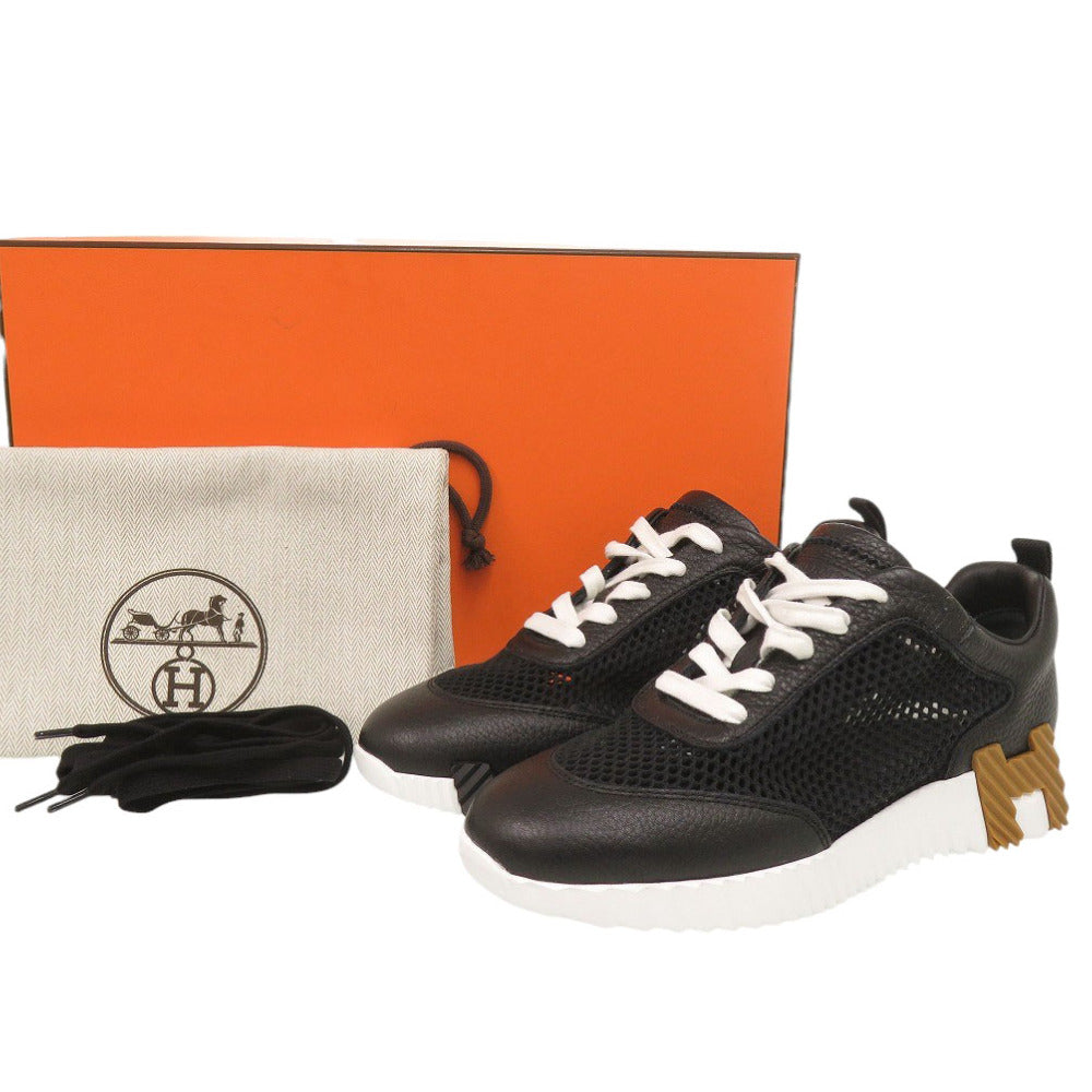 未使用 エルメス スニーカー バウンシング H261015Z サイズ37 レザー ブラック 黒 0217【中古】HERMES