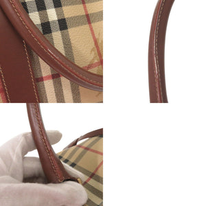 美品 バーバリー チェック シャドーホース PVC レザー ベージュ 2WAY ボストンバッグ 0221【中古】BURBERRY