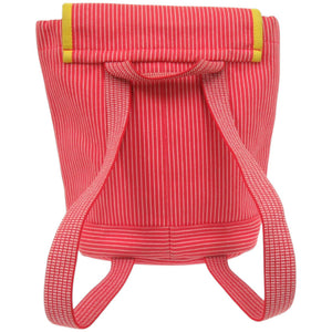 美品 エルメス ストライプ カヴァルカラー キッズ ホース コットン 赤 レッド リュック デイパック 0223【中古】HERMES
