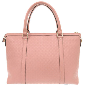グッチ マイクログッチシマ 449655 レザー ピンク 2WAY ハンドバッグ トートバッグ ショルダーバッグ 0233【中古】GUCCI