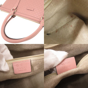 グッチ マイクログッチシマ 449655 レザー ピンク 2WAY ハンドバッグ トートバッグ ショルダーバッグ 0233【中古】GUCCI