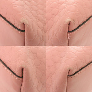 グッチ マイクログッチシマ 449655 レザー ピンク 2WAY ハンドバッグ トートバッグ ショルダーバッグ 0233【中古】GUCCI