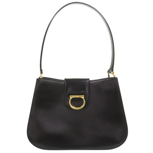 美品 セリーヌ レザー ブラック ショルダーバッグ 黒 0247【中古】CELINE