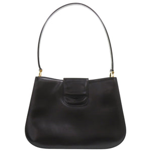 美品 セリーヌ レザー ブラック ショルダーバッグ 黒 0247【中古】CELINE
