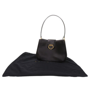 美品 セリーヌ レザー ブラック ショルダーバッグ 黒 0247【中古】CELINE