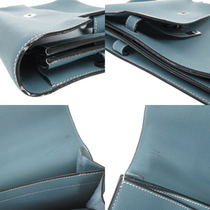 美品 エルメス ケリーデペッシュ38 ヴォーエプソン ブルージーン シルバー金具 □J刻印(2006年製) ビジネスバッグ 0259【中古】HERMES