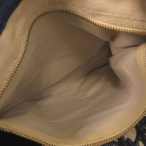 クリスチャンディオール トロッター キャンバス レザー ネイビー ベージュ ミニ ボストンバッグ ハンドバッグ 0265【中古】Christian Dior