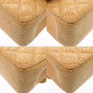 美品 シャネル マトラッセ25 ダブルフラップ キャビアスキン 6番台 ゴールド金具 ベージュ ショルダーバッグ 0285【中古】CHANEL