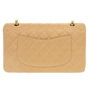 美品 シャネル マトラッセ25 ダブルフラップ キャビアスキン 6番台 ゴールド金具 ベージュ ショルダーバッグ 0285【中古】CHANEL