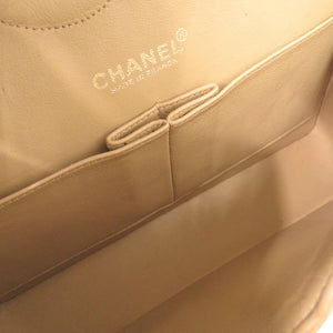 美品 シャネル マトラッセ25 ダブルフラップ キャビアスキン 6番台 ゴールド金具 ベージュ ショルダーバッグ 0285【中古】CHANEL
